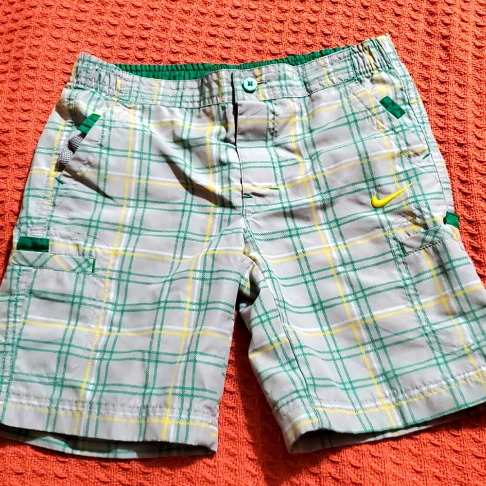 Nike plaid cargo swim shorts